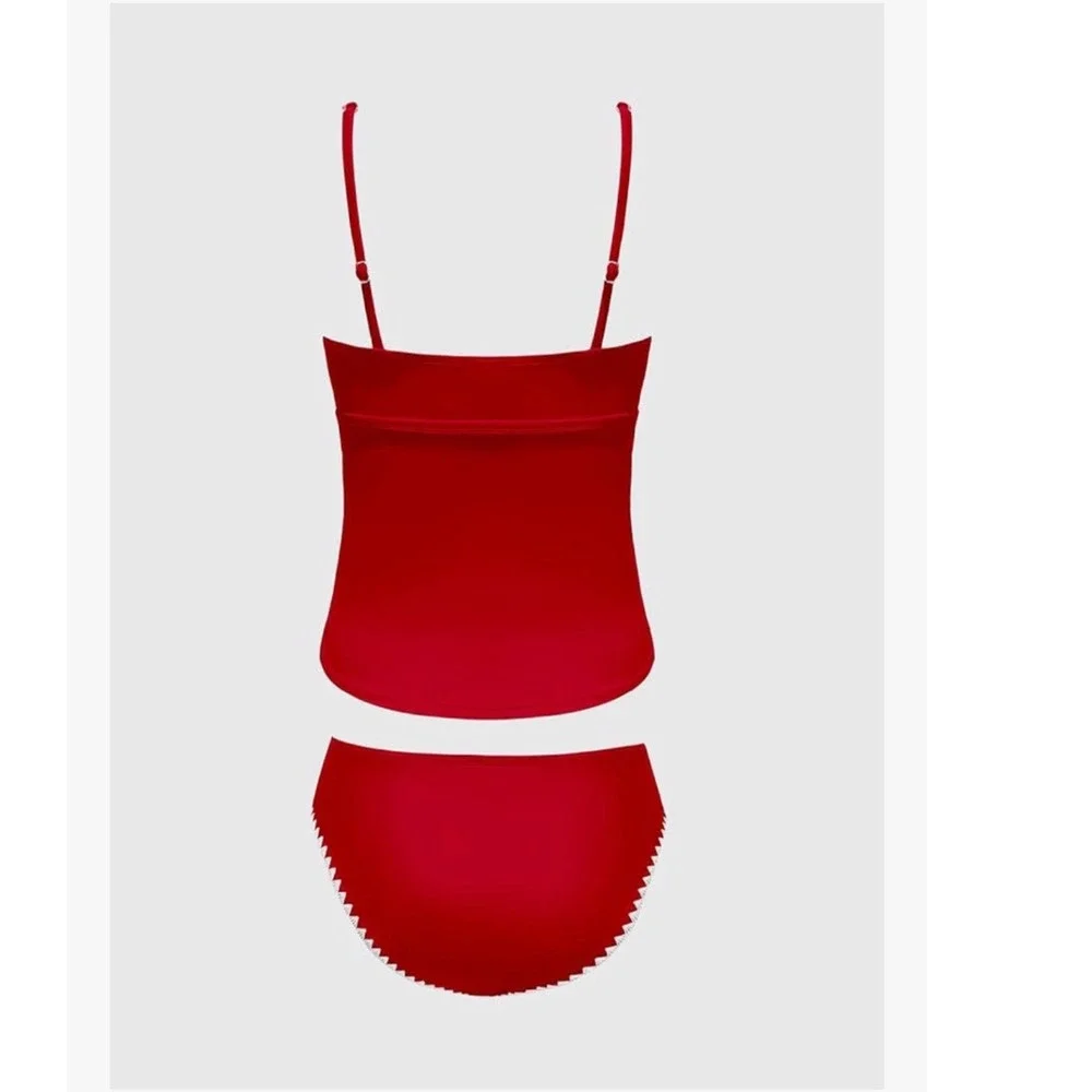 NWT CUPSHE Tankini Sets Two Piece‎ Swimsuit Scoop Neck Shell Stitched Small